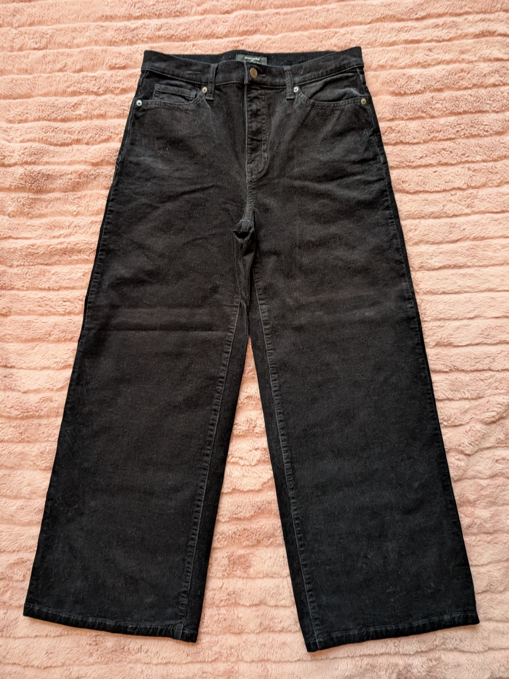 Banana Republic Women's Black Corduroy High Rise Wide Leg Jeans Stretch Size 10